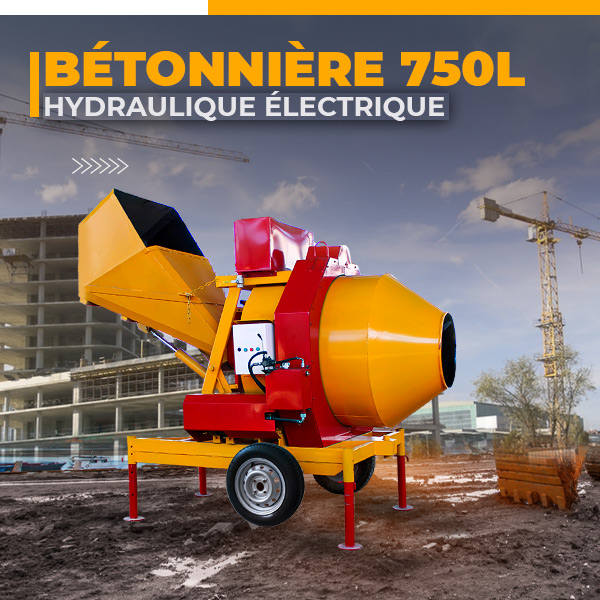 Bétonnière 750L hydraulique électrique