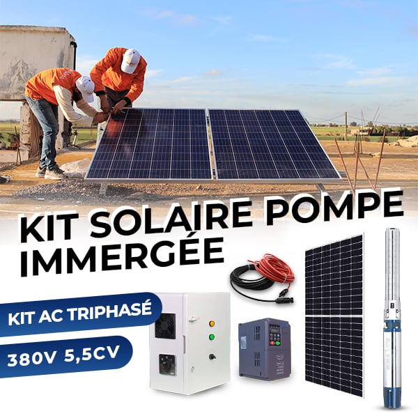 Kit solaire pompe immergée ac triphasé 380v 5,5cv