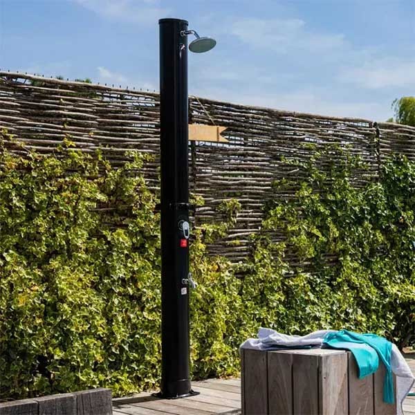 Douche solaire de jardin en pvc 'premium black' 35 litres plus pied de douche