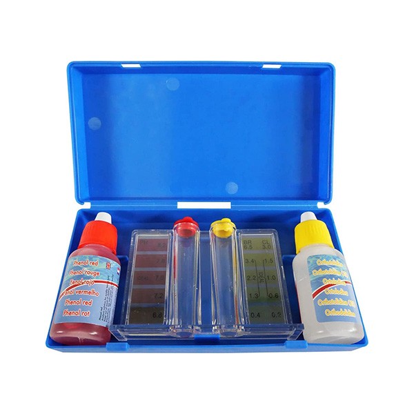 Kits de piscine 7 (tête d'aspirateur + écumoire à râteau profond + brosse + thermomètre + kit de test)